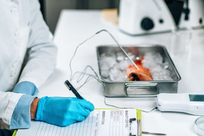 Fish quality control - food safety inspector
