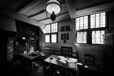Interior of illuminated building