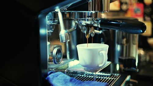 Close-up of coffee in tea cup