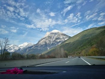 Scenic view of mountains against sky