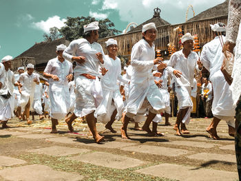 People on street in city