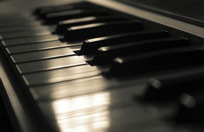 Close-up of piano keys