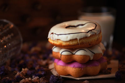 Close-up of cake on table