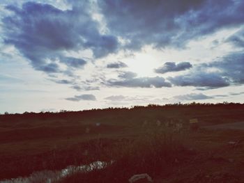 Scenic view of field against sky