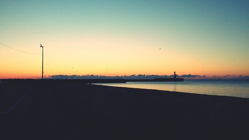 Scenic view of sea at sunset