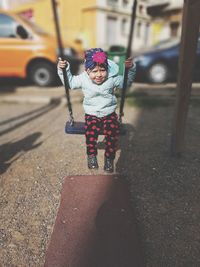 Full length of girl in playground