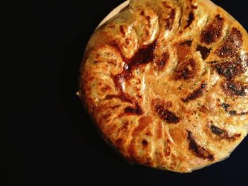 Close-up of food on black background