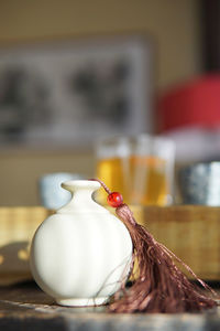 Close-up of spoon on table