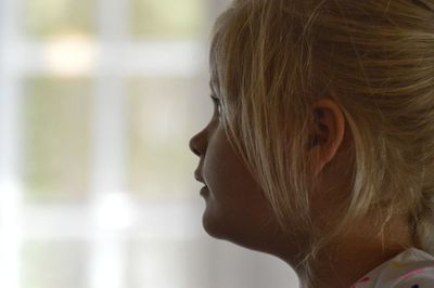 Close-up of girl looking away