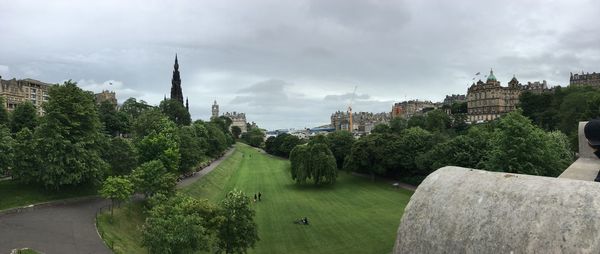 Panoramic view of city against sky