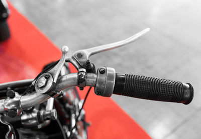 High angle view of motorcycle on road