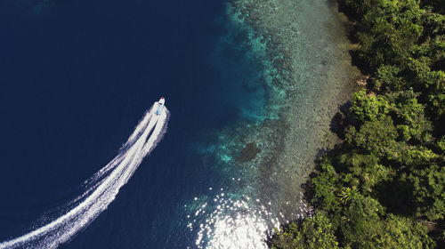 High angle view of sea shore