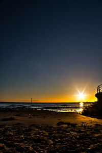 Scenic view of sea at sunset