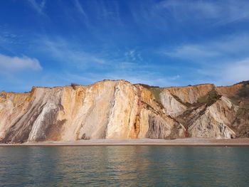 Scenic view of mountain against cloudy sky