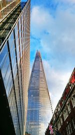 Low angle view of modern building against sky