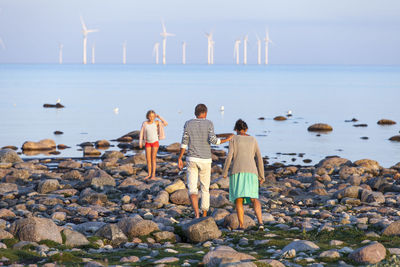 Family at sea, oland, sweden