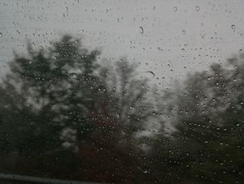 Full frame shot of raindrops on glass window