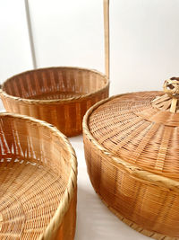 Close-up of wicker basket