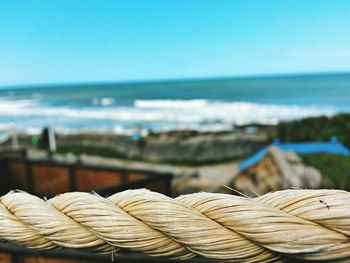 View of sea against blue sky