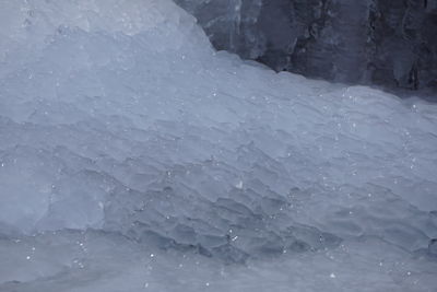 Close-up of frozen water