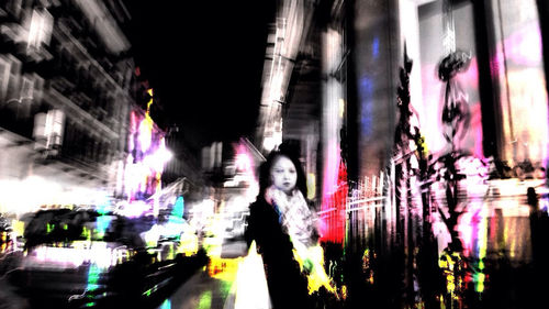 Full length of woman at night