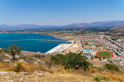 Nafplio, greece, july 17, 2022.nafplio seen from fort palamidi. 