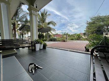 View of swimming pool against sky