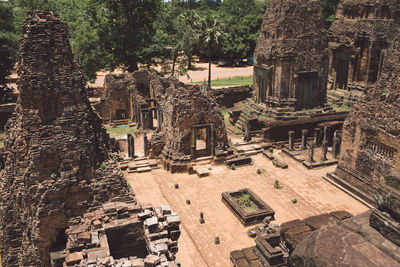 High angle view of old temple