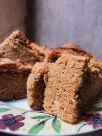 Close-up of cake in plate