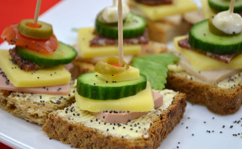 Close-up of dessert served in plate