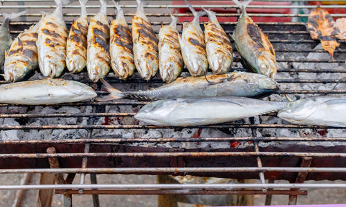 Fish on barbecue grill