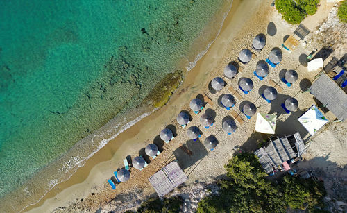 High angle view of beach