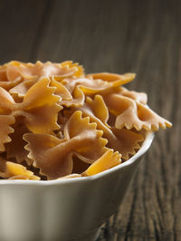 Close-up of pasta in bowl on table