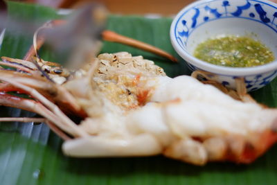 Close-up of meal served in bowl