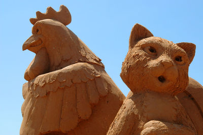 Low angle view of statue against clear sky