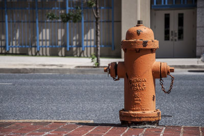 Close-up of fire hydrant on street