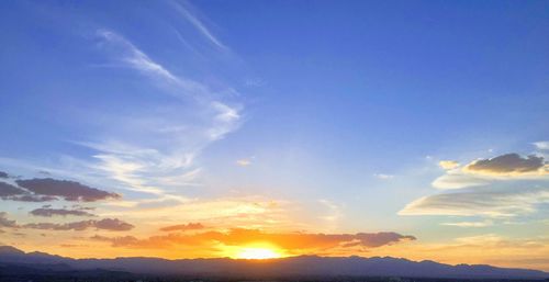 Low angle view of sky during sunset