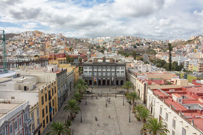 High angle view of cityscape