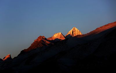 Scenic view of mountains against clear sky