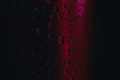 Close-up of water drops on glass