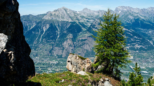 Scenic view of rocky mountains