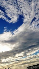 Low angle view of clouds in sky