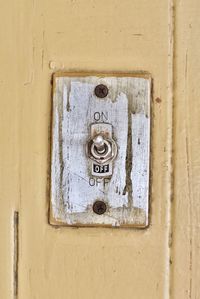 Close-up of light switch