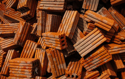 Full frame shot of wooden logs