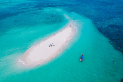 High angle view of sea