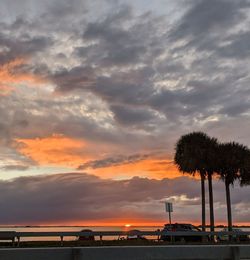 Silhouette trees against sky during sunset