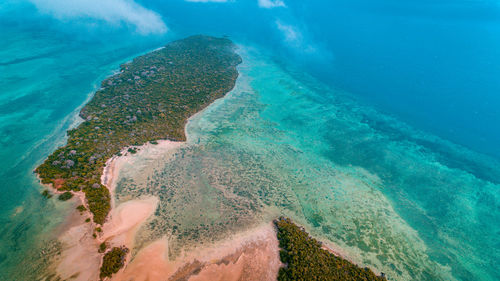 Aerial view of the vundwe island in zanzibar