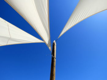 Close-up of canvas and pole