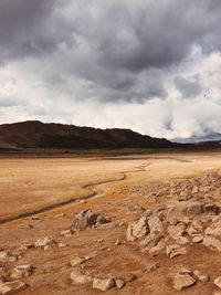 Scenic view of landscape against sky during sunset