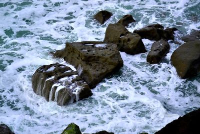 Rocks in sea